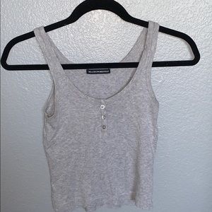 Brandy Melville Dalis Basic Button Tank in Grey